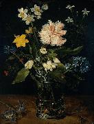 Jan Brueghel Still Life with Flowers in a Glass oil painting on canvas
